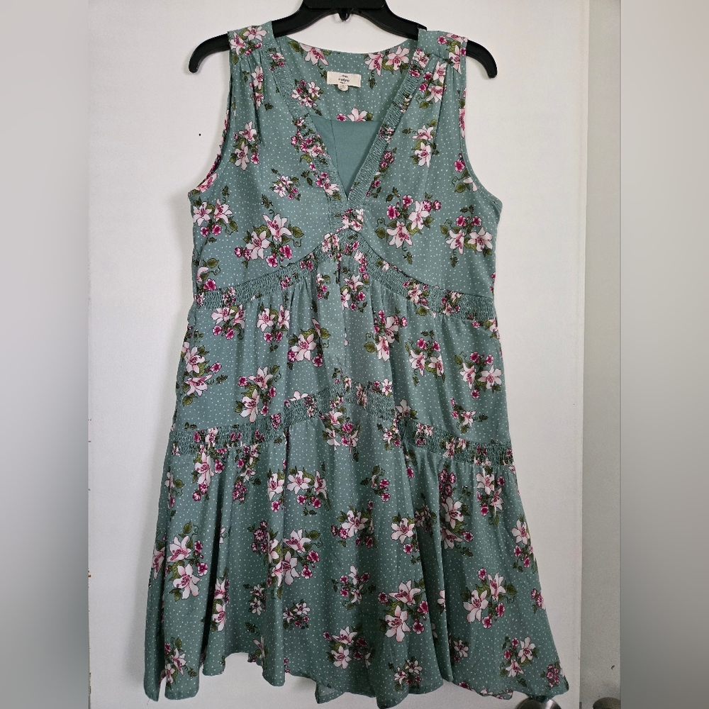 Entro Green Floral Dress